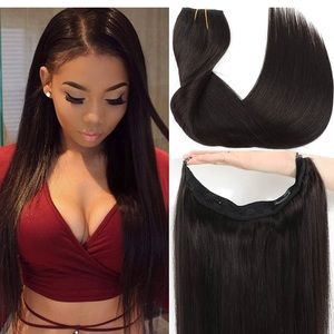 Halo hair wire extension clip in. 100% human hair 18 inches. Great condition